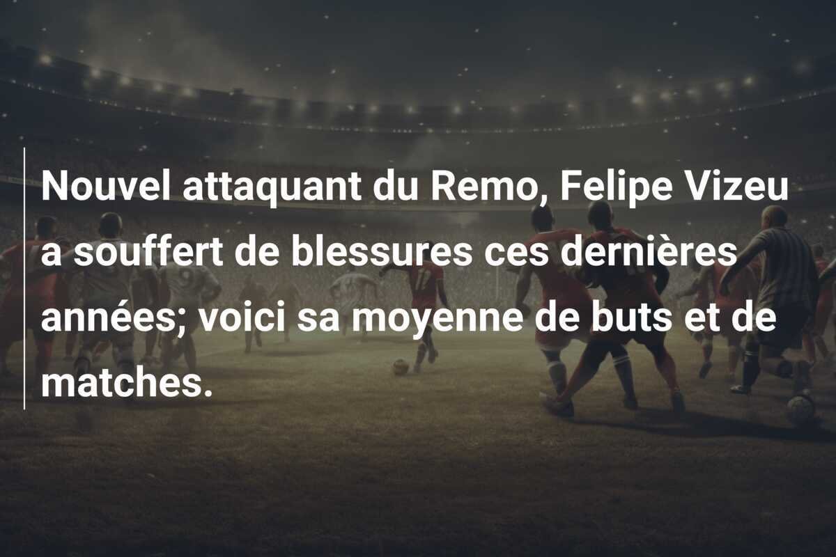 Nouvel attaquant du Remo, Felipe Vizeu a souffert de blessures ces dernières années; voici sa moyenne de buts et de matches.