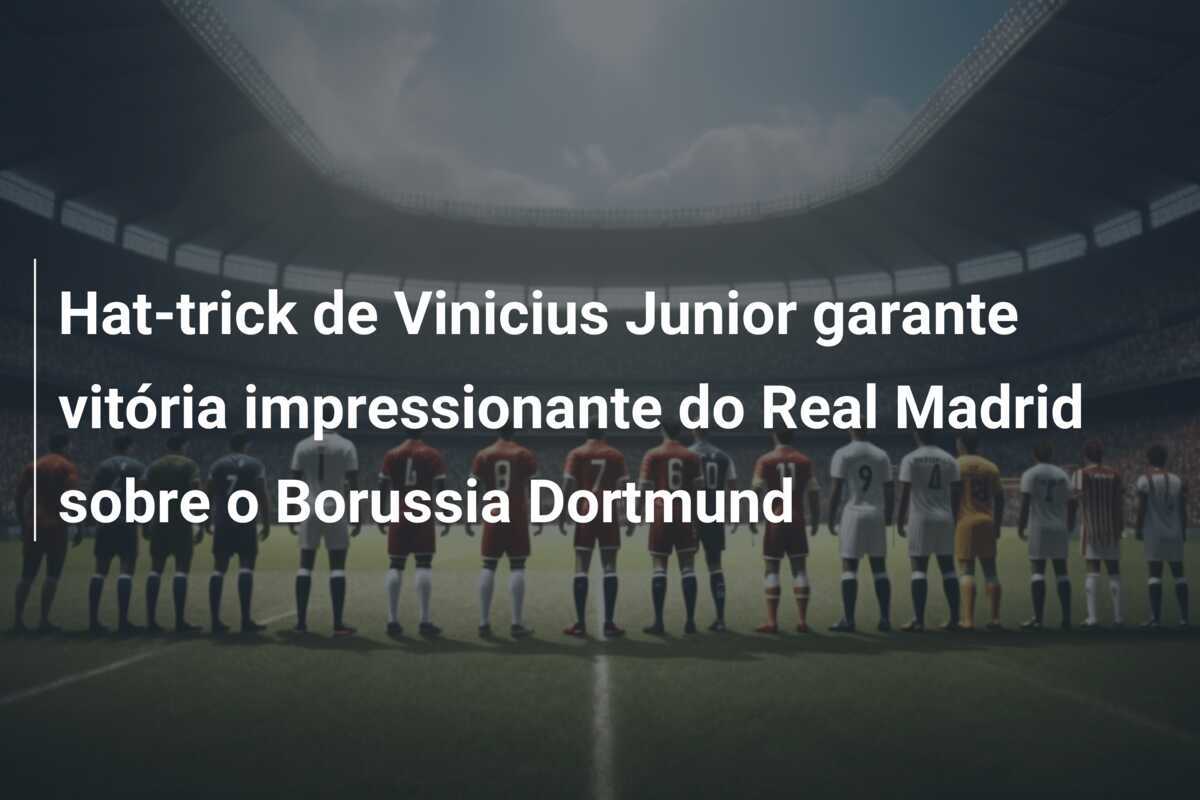 Hat-trick de Vinicius Junior garante vitória impressionante do Real Madrid sobre o Borussia Dortmund