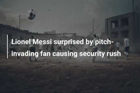 Lionel Messi Surprised By Pitch Invading Fan Causing Security Rush