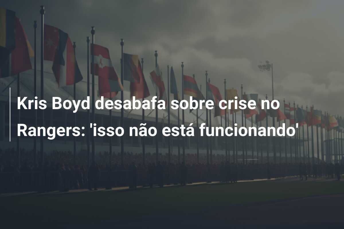 Kris Boyd desabafa sobre crise no Rangers: 'isso não está funcionando'