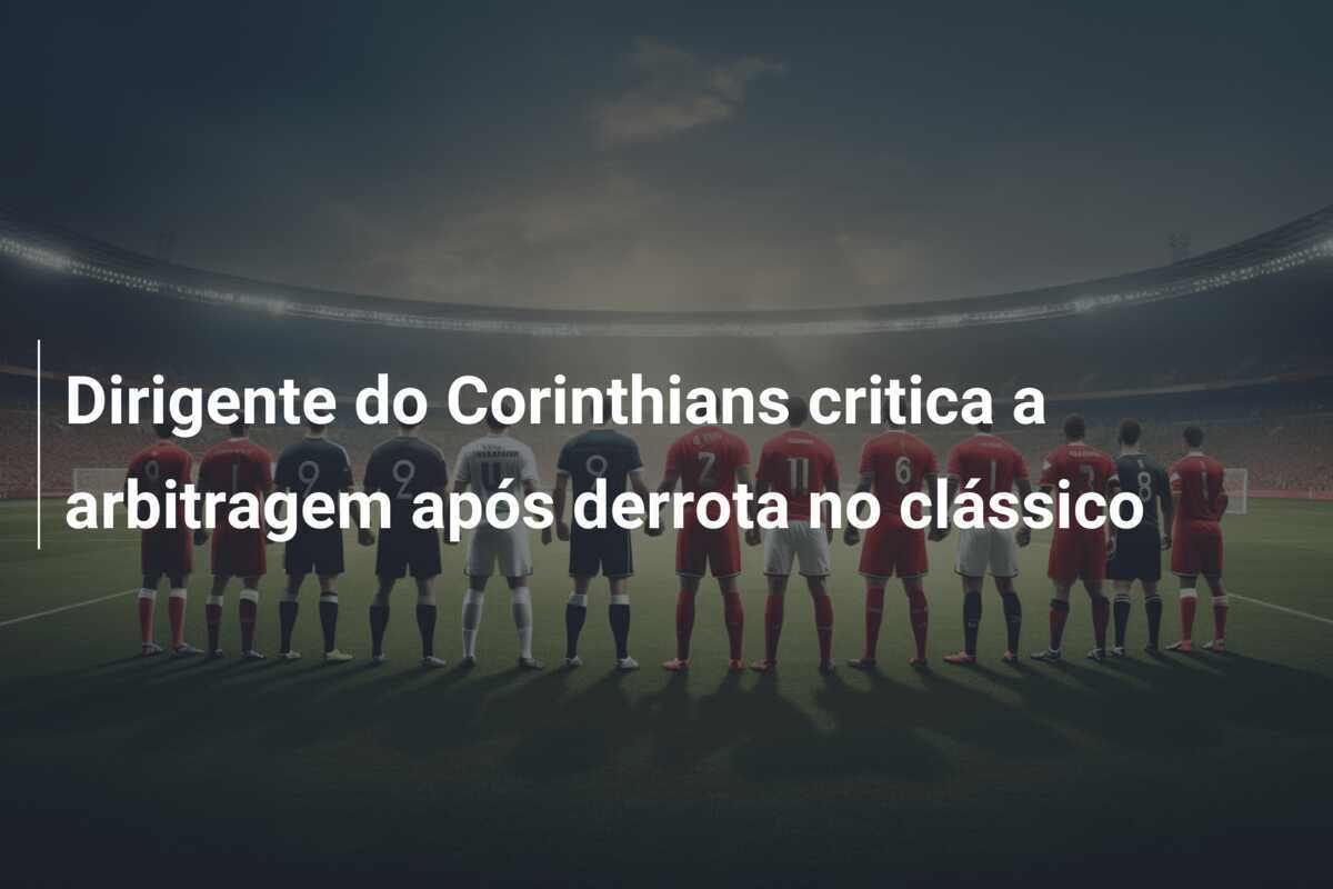 Dirigente do Corinthians critica a arbitragem após derrota no clássico