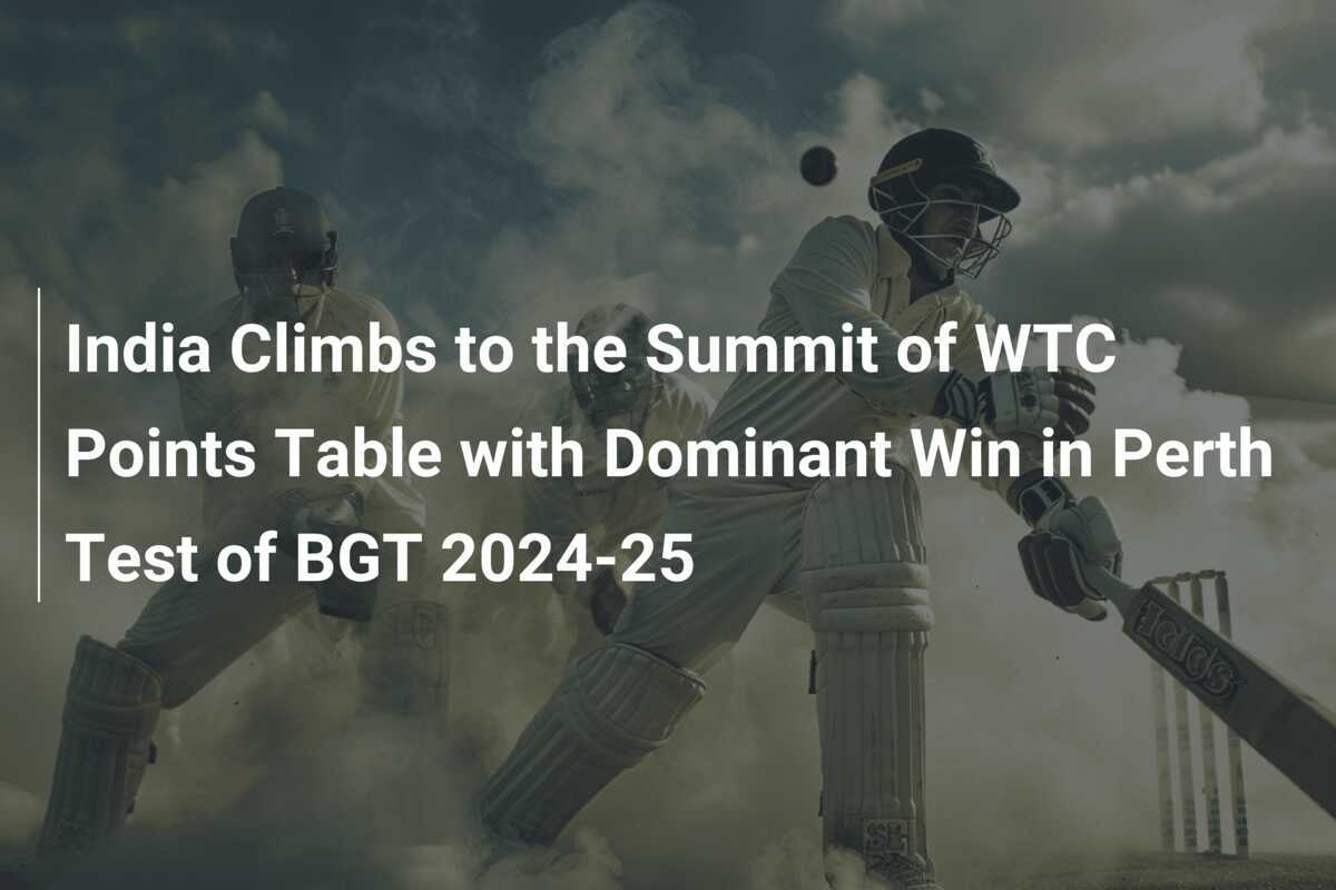India Climbs to the Summit of WTC Points Table with Dominant Win in ...