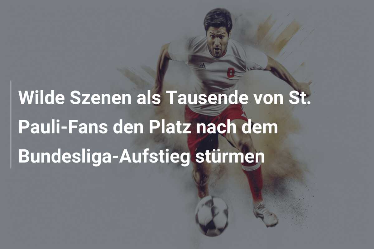 Wilde Szenen als Tausende von St. Pauli-Fans den Platz nach dem Bundesliga-Aufstieg stürmen