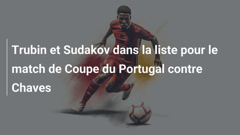 Trubin et Sudakov dans la liste pour le match de Coupe du Portugal contre Chaves