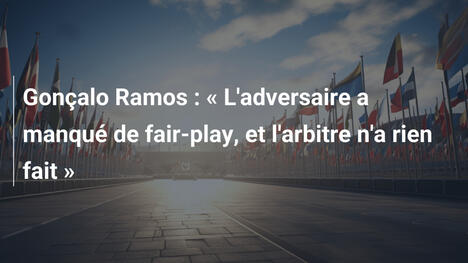 Gonçalo Ramos : « L'adversaire a manqué de fair-play, et l'arbitre n'a rien fait »