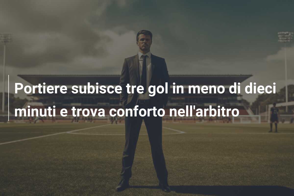 Portiere subisce tre gol in meno di dieci minuti e trova conforto nell’arbitro