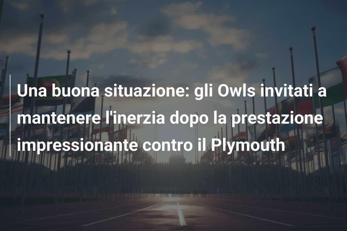Una buona situazione: gli Owls invitati a mantenere l'inerzia dopo la prestazione impressionante contro il Plymouth