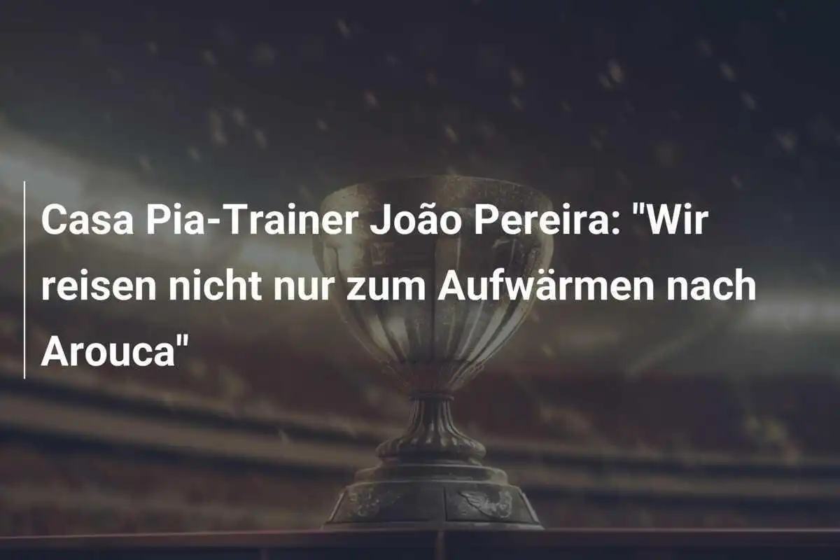 Casa Pia-Trainer João Pereira: "Wir reisen nicht nur zum Aufwärmen nach Arouca"