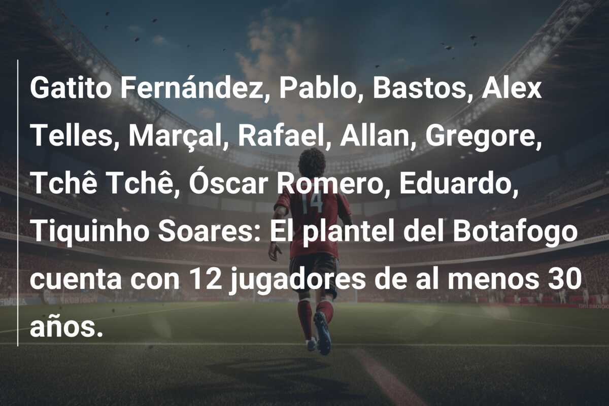 Gatito Fernández, Pablo, Bastos, Alex Telles, Marçal, Rafael, Allan, Gregore, Tchê Tchê, Óscar Romero, Eduardo, Tiquinho Soares: El plantel del Botafogo cuenta con 12 jugadores de al menos 30 años.
