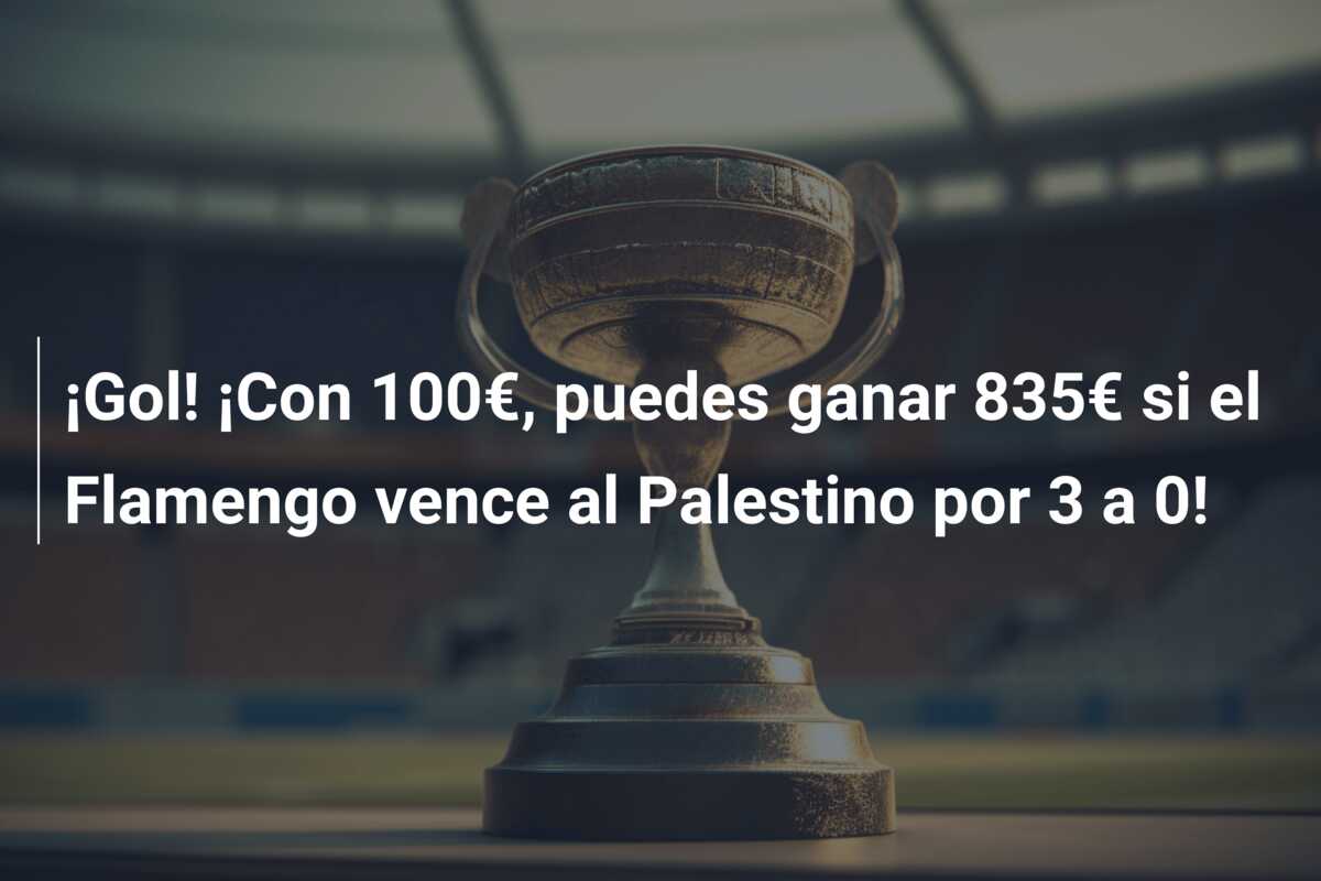 ¡Gol! ¡Con 100€, puedes ganar 835€ si el Flamengo vence al Palestino por 3 a 0!