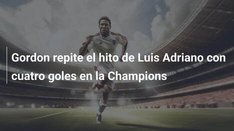 Gordon repite el hito de Luis Adriano con cuatro goles en la Champions