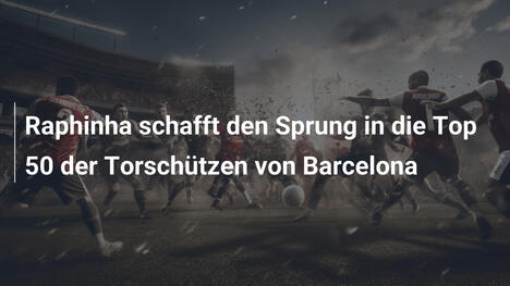 Raphinha schafft den Sprung in die Top 50 der Torschützen von Barcelona