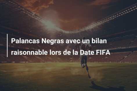 Palancas Negras avec un bilan raisonnable lors de la Date FIFA