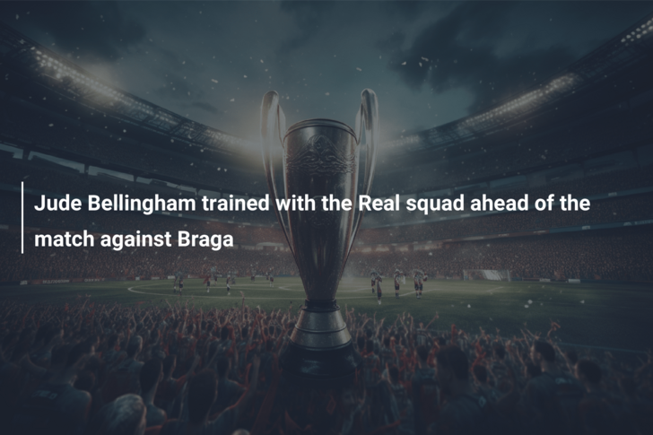 Jude Bellingham trained with the Real squad ahead of the match against Braga