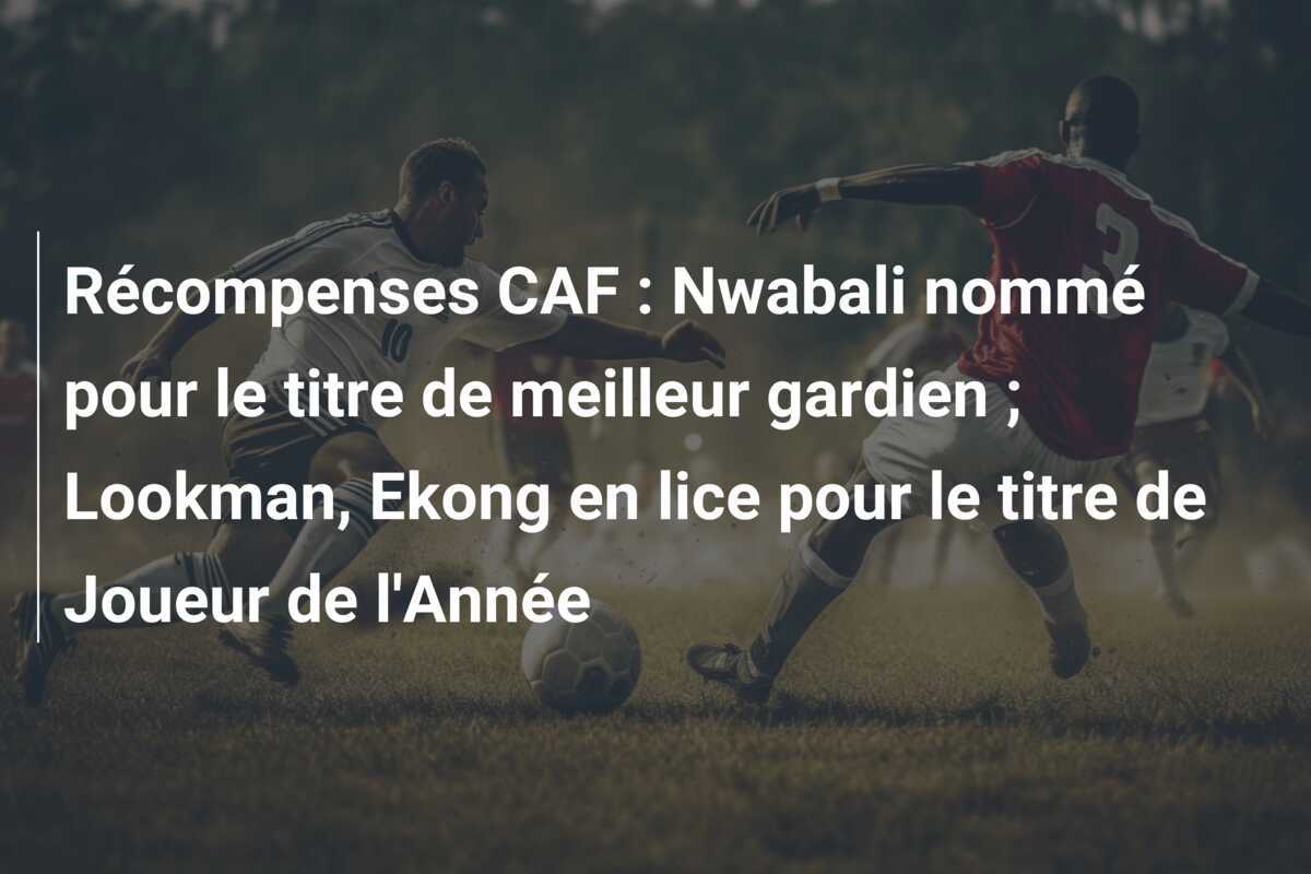 Récompenses CAF : Nwabali nommé pour le titre de meilleur gardien ; Lookman, Ekong en lice pour le titre de Joueur de l'Année