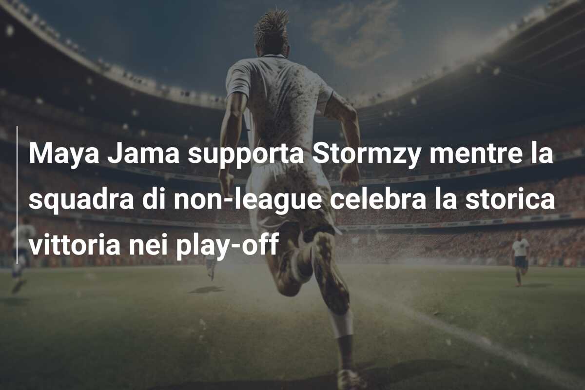 Maya Jama supporta Stormzy mentre la squadra di non-league celebra la storica vittoria nei play-off