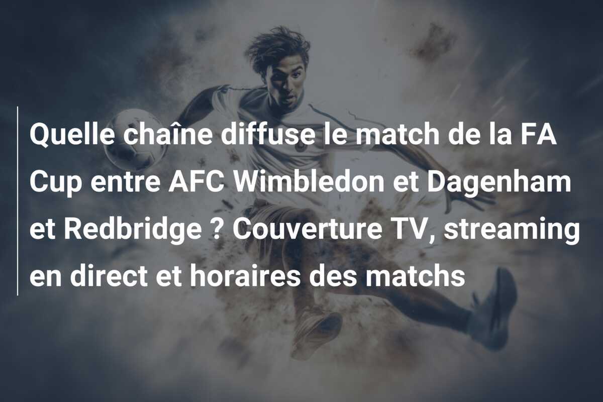 Quelle chaîne diffuse le match de la FA Cup entre AFC Wimbledon et Dagenham et Redbridge ? Couverture TV, streaming en direct et horaires des matchs