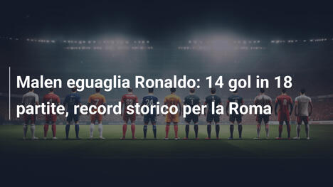 Malen eguaglia Ronaldo: 14 gol in 18 partite, record storico per la Roma