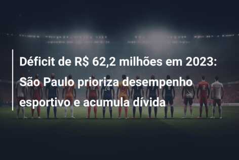 Déficit de R$ 62,2 milhões em 2023: São Paulo prioriza desempenho esportivo e acumula dívida